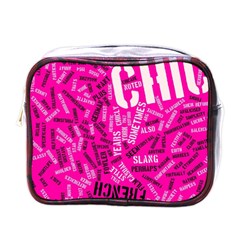 Hot Pink Chic Typography  Mini Toiletries Bags