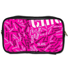 Hot Pink Chic Typography  Toiletries Bags 2-side