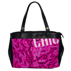 Hot Pink Chic Typography  Office Handbags