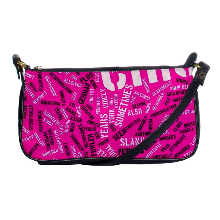 Hot Pink Chic Typography  Shoulder Clutch Bags