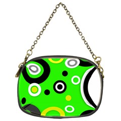 Florescent Green Yellow Abstract  Chain Purses (one Side) 