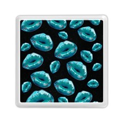 Turquoise Sassy Lips  Memory Card Reader (square)  by OCDesignss