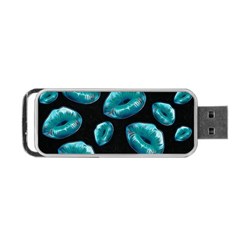 Turquoise Sassy Lips  Portable Usb Flash (one Side) by OCDesignss