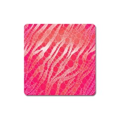 Florescent Pink Zebra Pattern  Square Magnet by OCDesignss