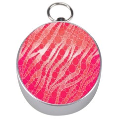 Florescent Pink Zebra Pattern  Silver Compasses by OCDesignss