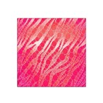 Florescent Pink Zebra Pattern  Satin Bandana Scarf Front