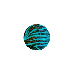 Turquoise Blue Zebra Abstract  1  Mini Buttons by OCDesignss