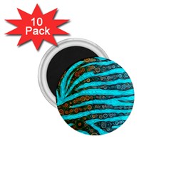 Turquoise Blue Zebra Abstract  1 75  Magnets (10 Pack)  by OCDesignss