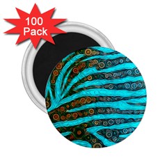 Turquoise Blue Zebra Abstract  2 25  Magnets (100 Pack)  by OCDesignss