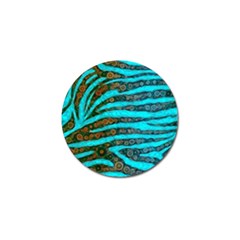 Turquoise Blue Zebra Abstract  Golf Ball Marker by OCDesignss