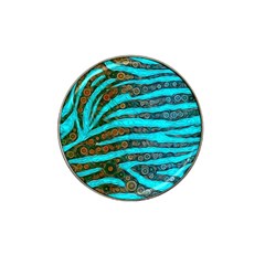 Turquoise Blue Zebra Abstract  Hat Clip Ball Marker (4 Pack) by OCDesignss