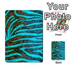 Turquoise Blue Zebra Abstract  Multi-purpose Cards (rectangle)  by OCDesignss