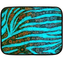 Turquoise Blue Zebra Abstract  Fleece Blanket (mini) by OCDesignss