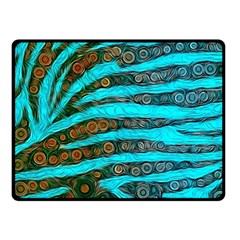 Turquoise Blue Zebra Abstract  Fleece Blanket (small) by OCDesignss