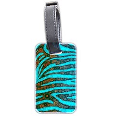 Turquoise Blue Zebra Abstract  Luggage Tags (two Sides) by OCDesignss