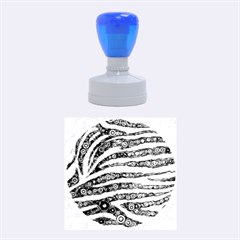 Turquoise Blue Zebra Abstract  Rubber Round Stamps (medium) by OCDesignss