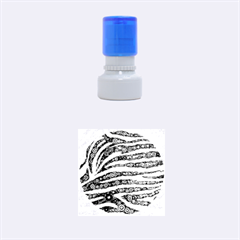 Turquoise Blue Zebra Abstract  Rubber Round Stamps (small) by OCDesignss