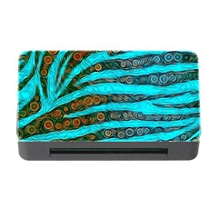 Turquoise Blue Zebra Abstract  Memory Card Reader With Cf by OCDesignss