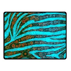 Turquoise Blue Zebra Abstract  Double Sided Fleece Blanket (small) 