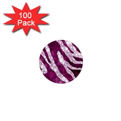 Purple Zebra Print Bling Pattern  1  Mini Magnets (100 Pack)  by OCDesignss