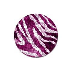 Purple Zebra Print Bling Pattern  Magnet 3  (round) by OCDesignss