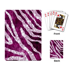 Purple Zebra Print Bling Pattern  Playing Card by OCDesignss