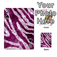 Purple Zebra Print Bling Pattern  Playing Cards 54 Designs 