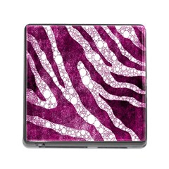 Purple Zebra Print Bling Pattern  Memory Card Reader (square) by OCDesignss