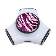 Purple Zebra Print Bling Pattern  3-port Usb Hub by OCDesignss