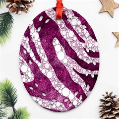 Purple Zebra Print Bling Pattern  Ornament (oval Filigree)  by OCDesignss