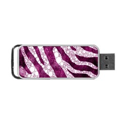 Purple Zebra Print Bling Pattern  Portable Usb Flash (one Side) by OCDesignss