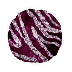 Purple Zebra Print Bling Pattern  Standard 15  Premium Flano Round Cushions by OCDesignss