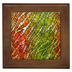 Orange Green Zebra Bling Pattern  Framed Tiles by OCDesignss