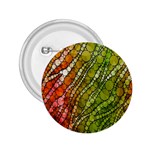 Orange Green Zebra Bling Pattern  2.25  Buttons Front