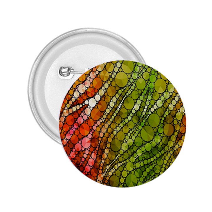 Orange Green Zebra Bling Pattern  2.25  Buttons