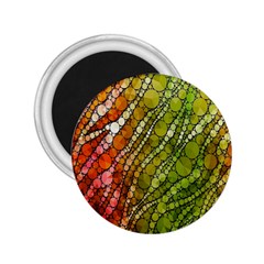 Orange Green Zebra Bling Pattern  2 25  Magnets by OCDesignss