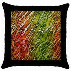 Orange Green Zebra Bling Pattern  Throw Pillow Cases (black) by OCDesignss