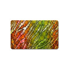 Orange Green Zebra Bling Pattern  Magnet (name Card) by OCDesignss