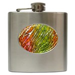 Orange Green Zebra Bling Pattern  Hip Flask (6 oz) Front