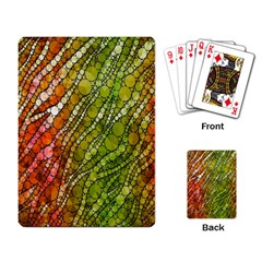 Orange Green Zebra Bling Pattern  Playing Card by OCDesignss