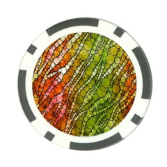 Orange Green Zebra Bling Pattern  Poker Chip Card Guards by OCDesignss