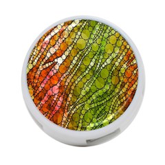 Orange Green Zebra Bling Pattern  4-port Usb Hub (one Side) by OCDesignss