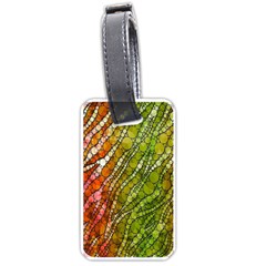 Orange Green Zebra Bling Pattern  Luggage Tags (one Side)  by OCDesignss