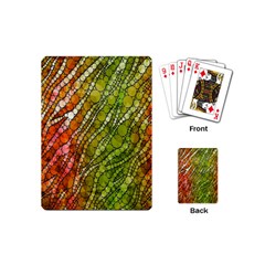 Orange Green Zebra Bling Pattern  Playing Cards (mini)  by OCDesignss