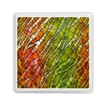 Orange Green Zebra Bling Pattern  Memory Card Reader (Square)  Front