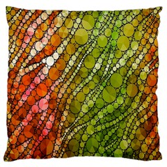 Orange Green Zebra Bling Pattern  Large Cushion Cases (one Side)  by OCDesignss