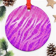 Florescent Pink Zebra Pattern  Ornament (round)  by OCDesignss