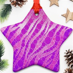 Florescent Pink Zebra Pattern  Ornament (star)  by OCDesignss