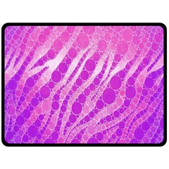 Florescent Pink Zebra Pattern  Fleece Blanket (large)  by OCDesignss