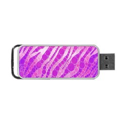 Florescent Pink Zebra Pattern  Portable Usb Flash (two Sides) by OCDesignss